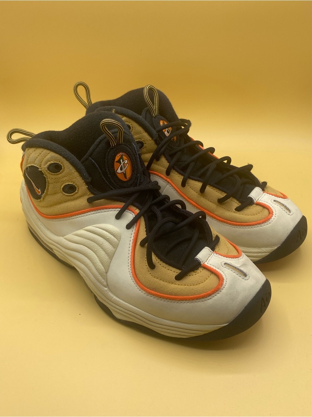 Reebok Question Mid Leather Sneakers - White Tan Orange Black
